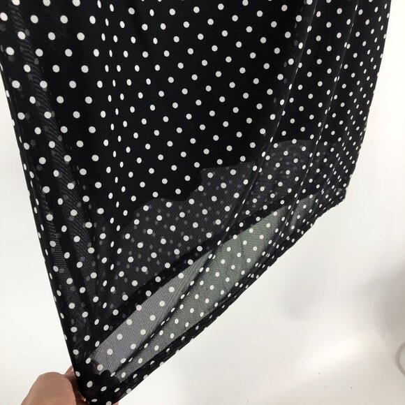 Le Chateau  Black white Polka Dot short sleeve ruched NWT Dress Size XXL - Picture 8 of 16